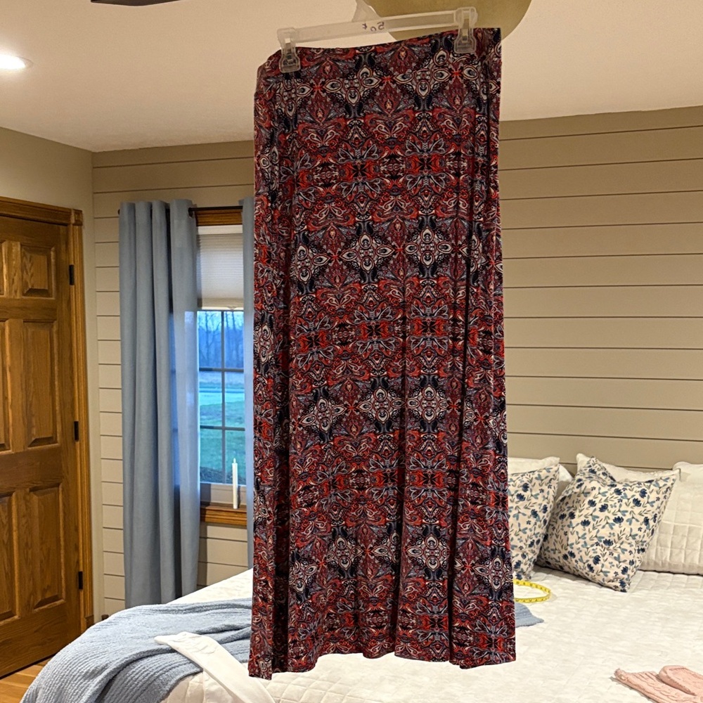 Cato Red and Blue Maxi Skirt